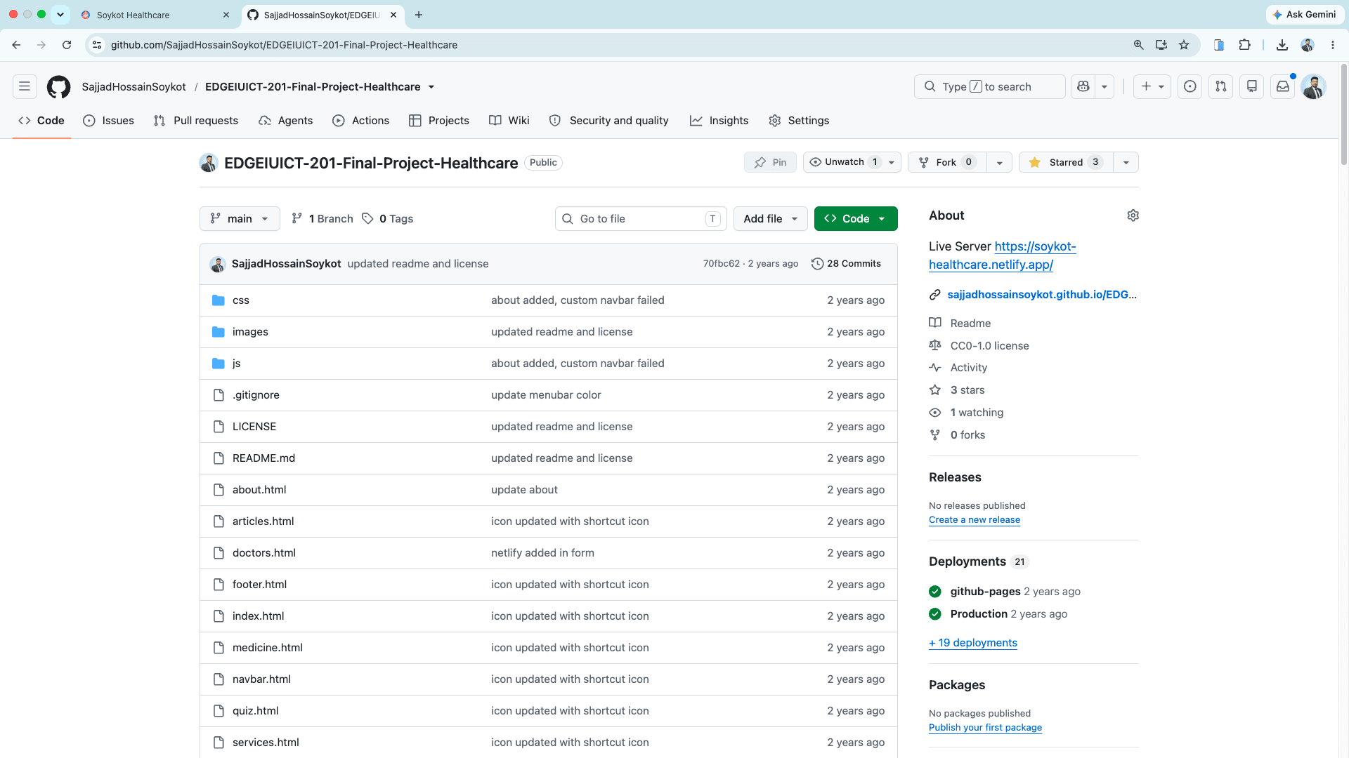 Soykot Healthcare GitHub repository