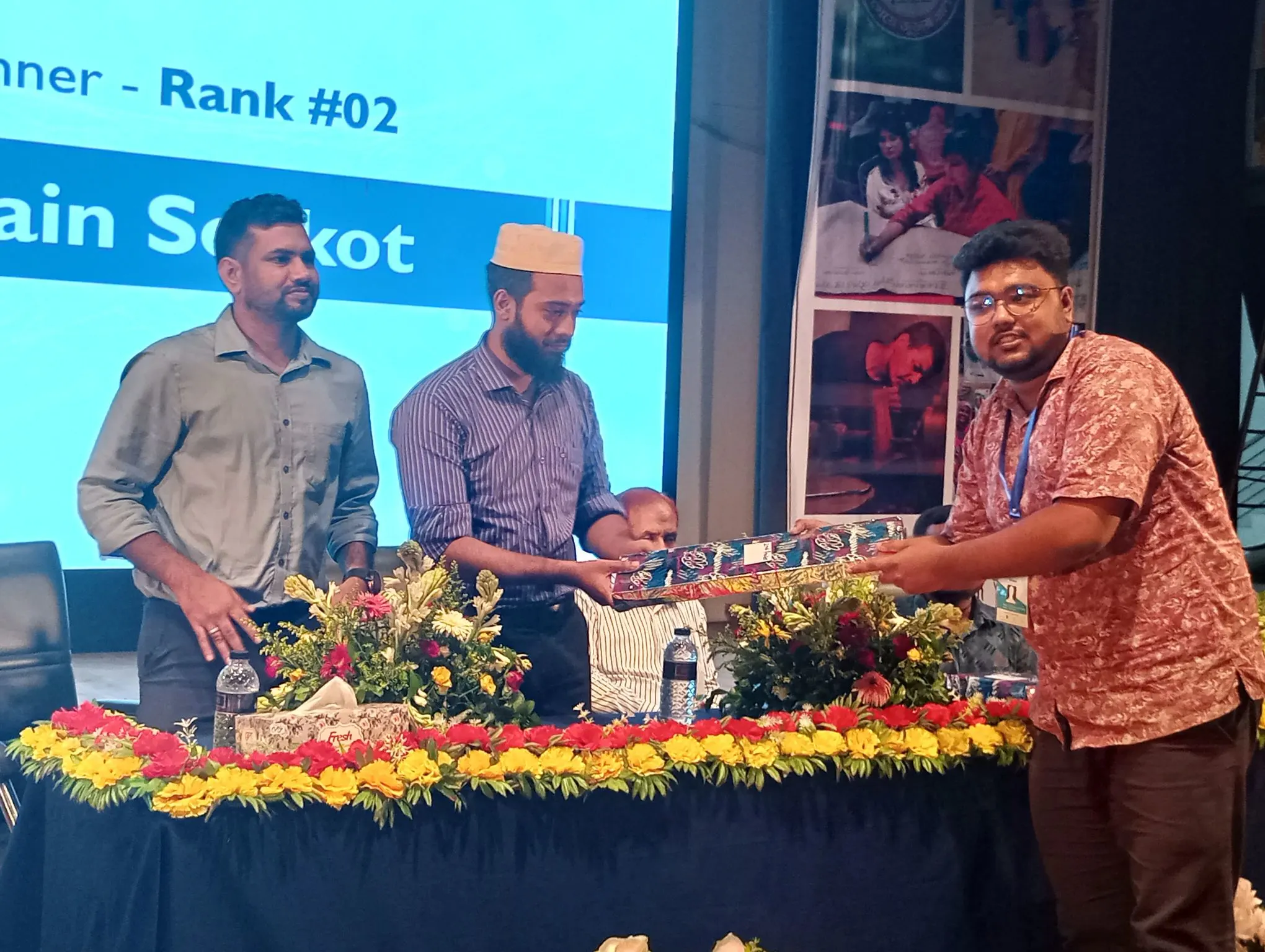 Receiving the Live Quiz Competition prize at Kushtia ICT Freelancing Youth Conference 2024