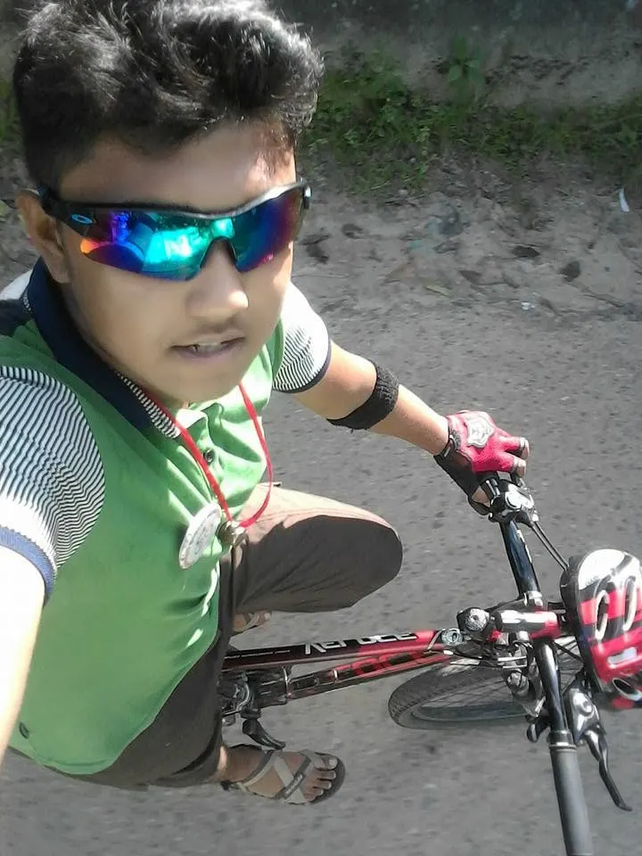 Sajjad cycling on the road