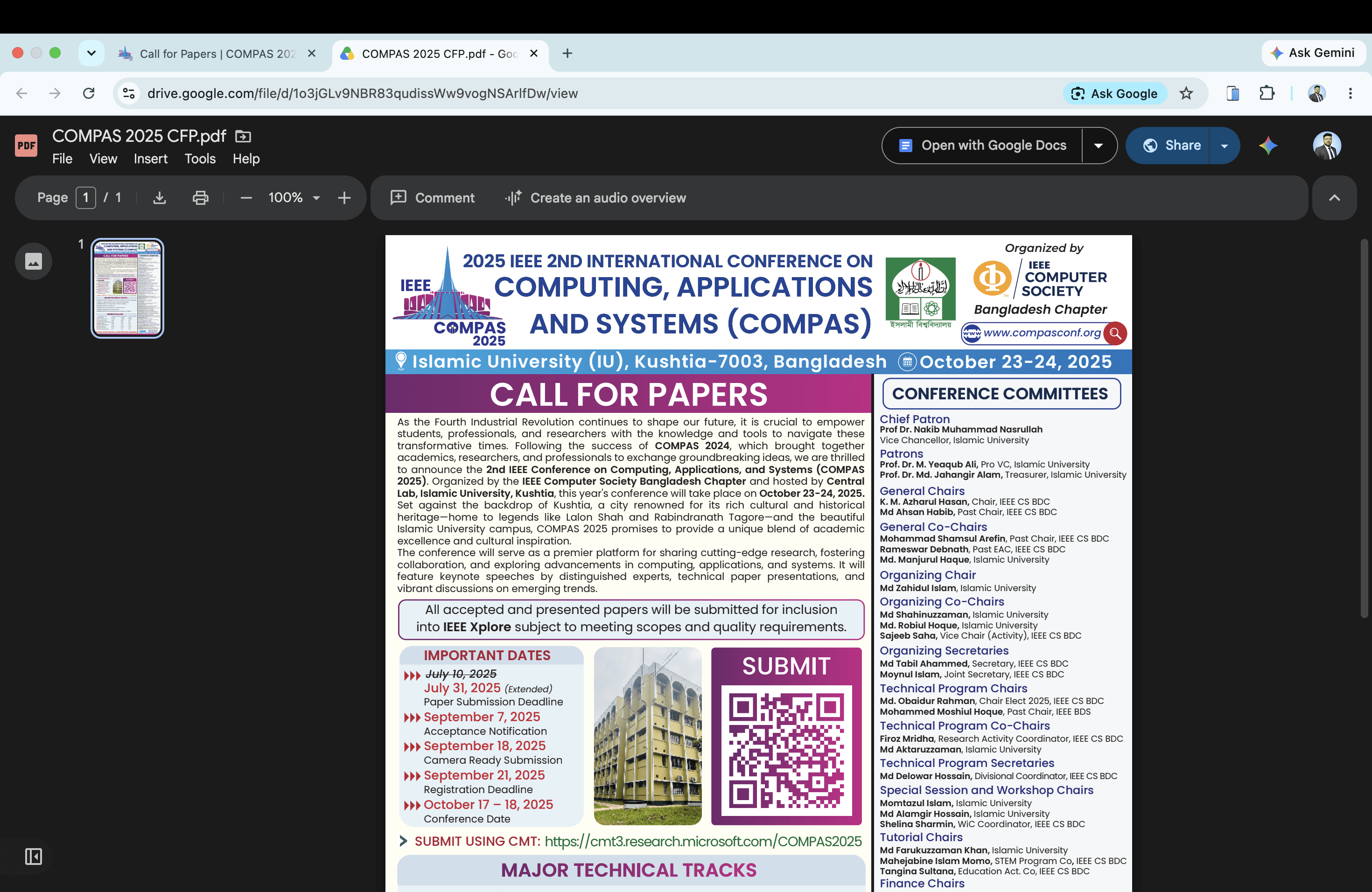 IEEE COMPAS 2025 Call for Papers Flyer Designed by Sajjad
